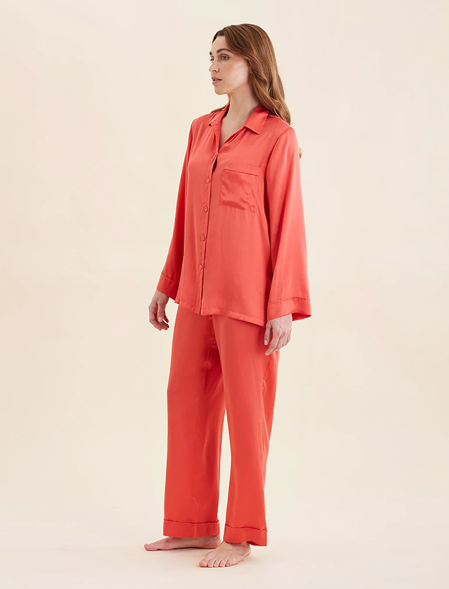 Audrey Washable Silk Full Length PJ Set - Image 4