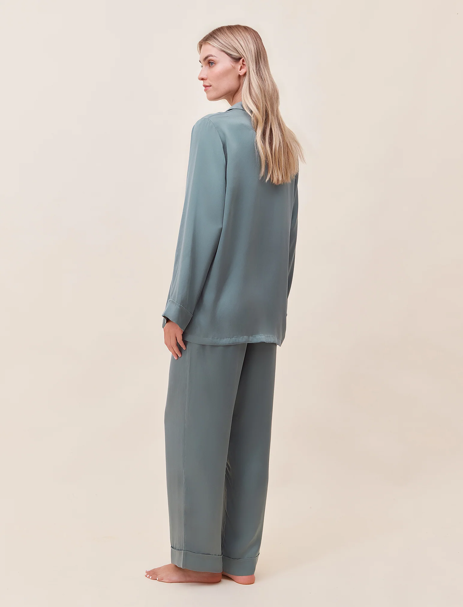 Audrey Washable Silk Full Length PJ Set - Image 5