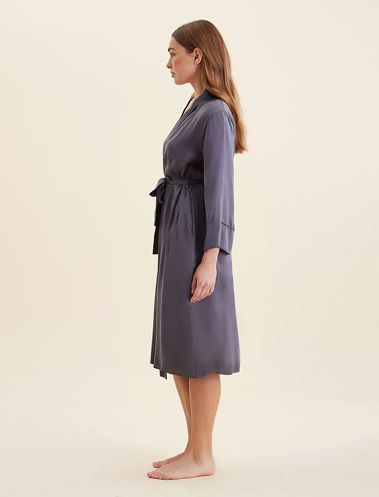 Audrey Washable Silk Long Robe - Image 4