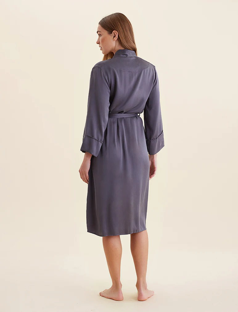 Audrey Washable Silk Long Robe - Image 5