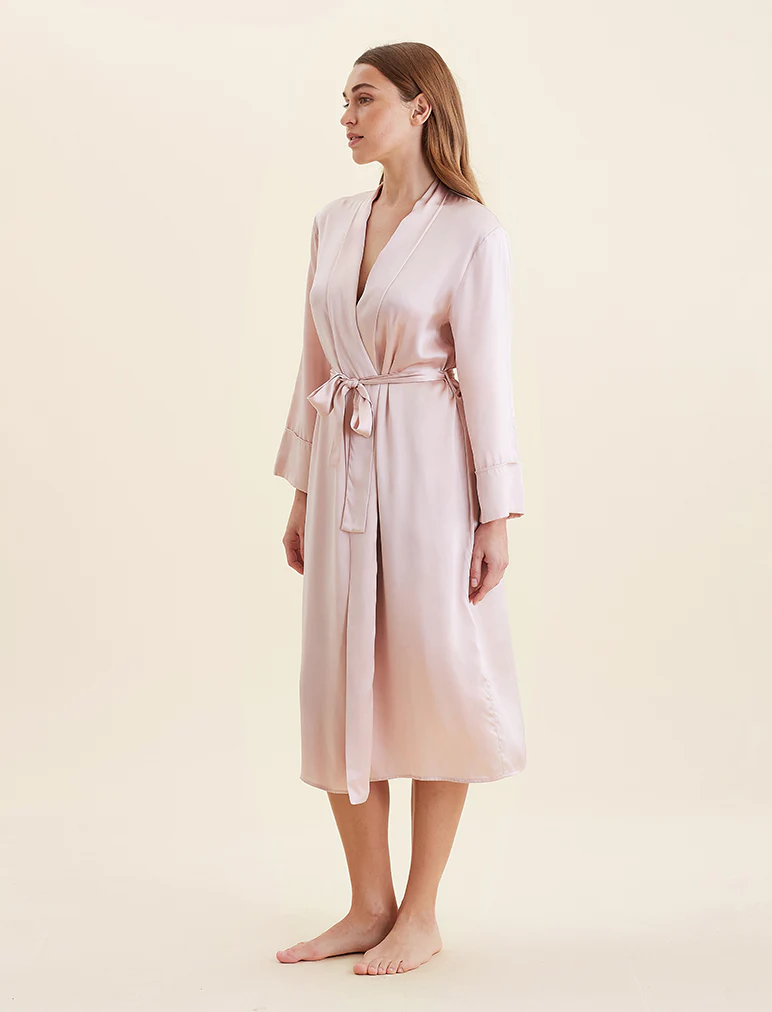 Audrey Washable Silk Long Robe - Image 5