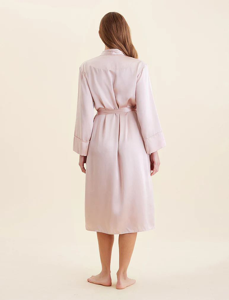 Audrey Washable Silk Long Robe - Image 6