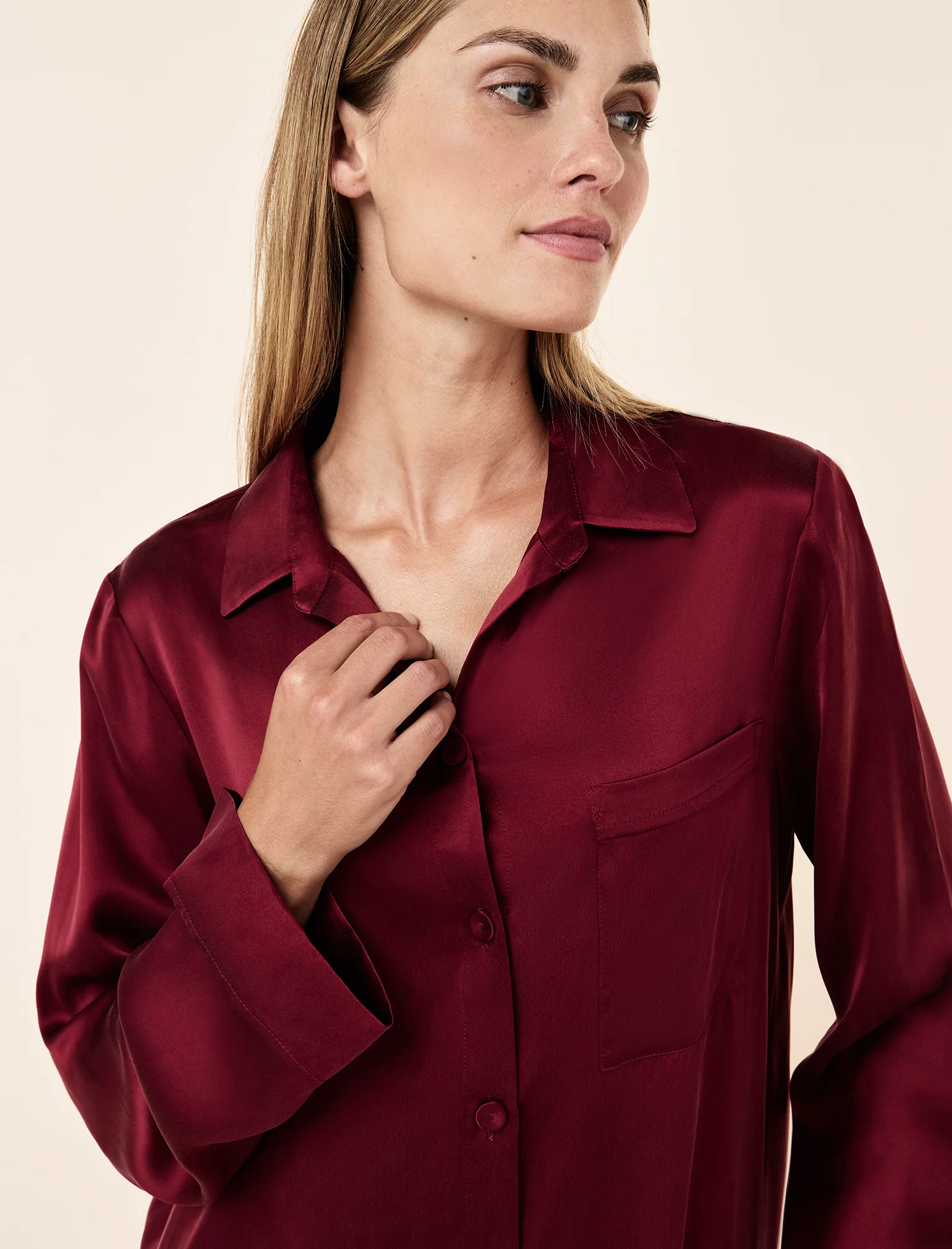 Audrey Washable Silk Full Length PJ Set - Image 3