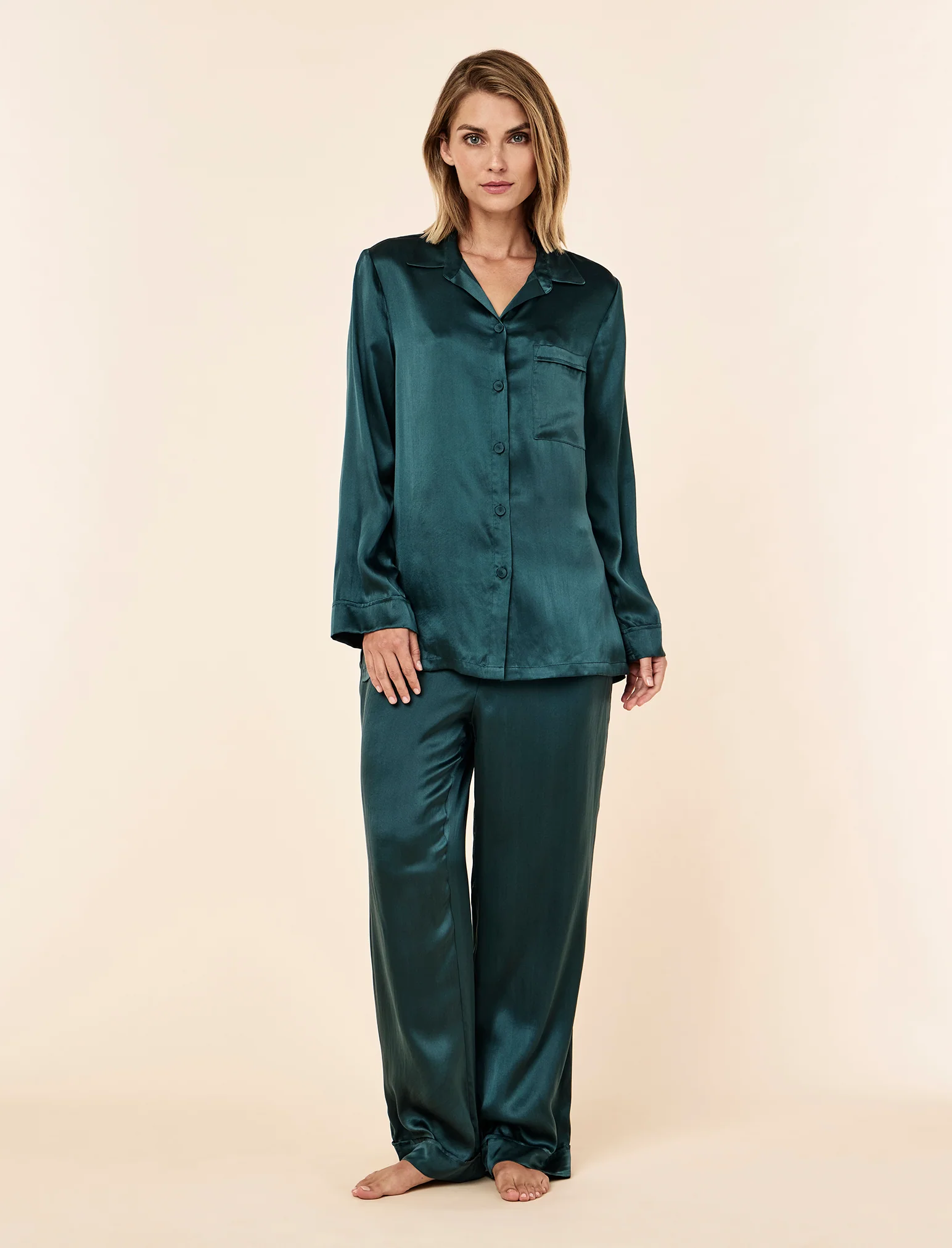 Audrey Washable Silk Full Length PJ Set - Image 4