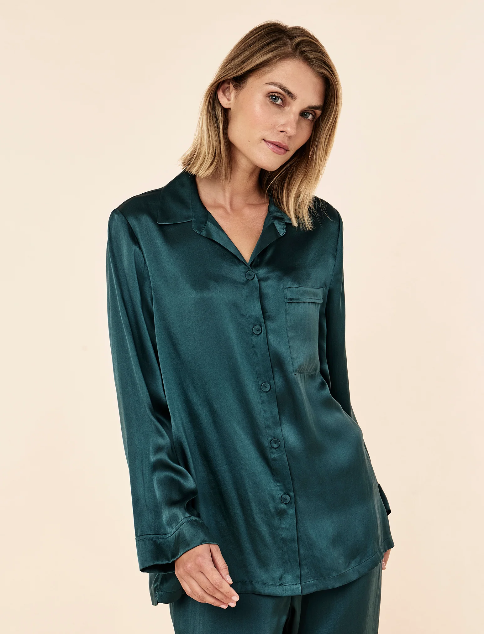 Audrey Washable Silk Full Length PJ Set - Image 7