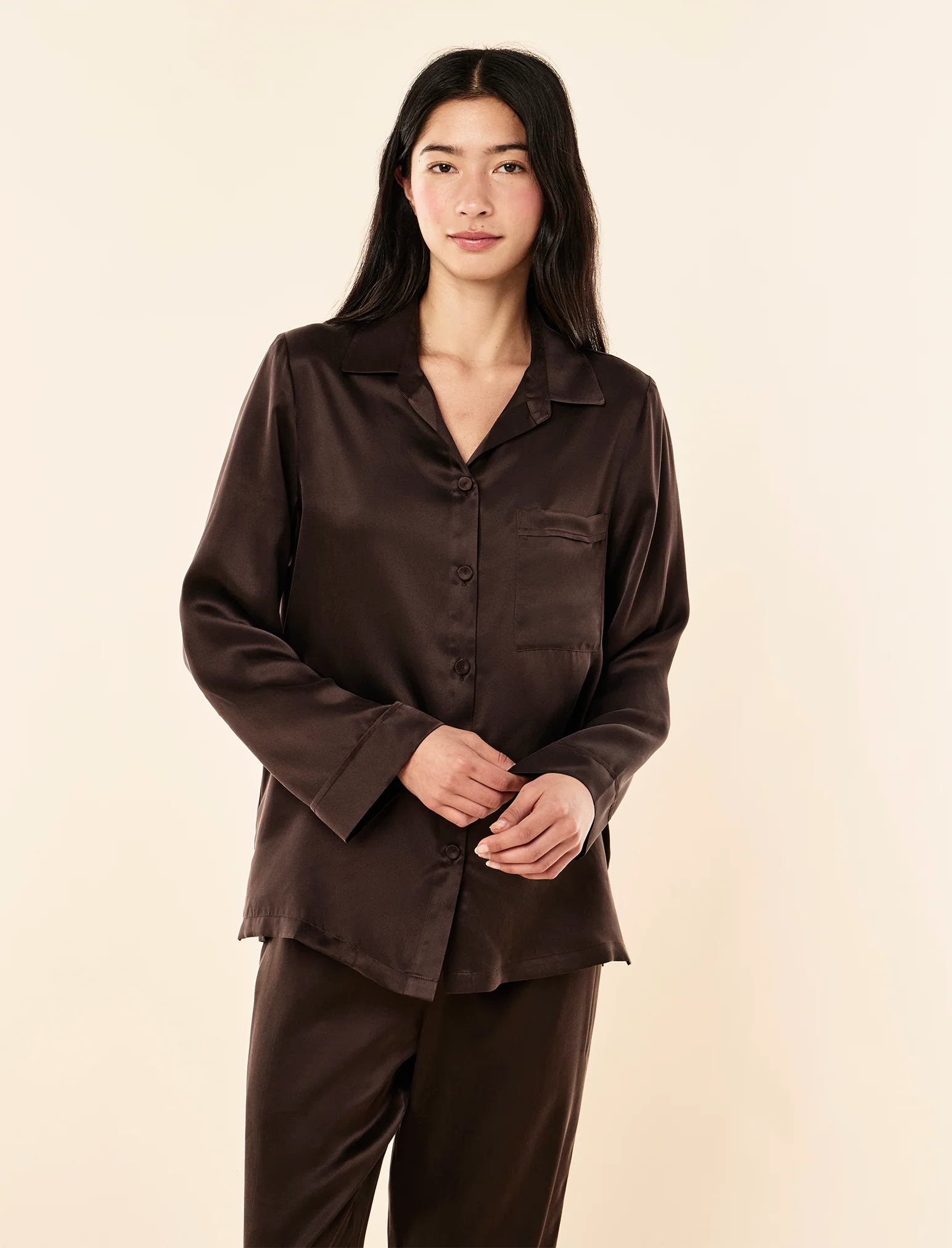 Audrey Washable Silk Full Length PJ Set - Image 6