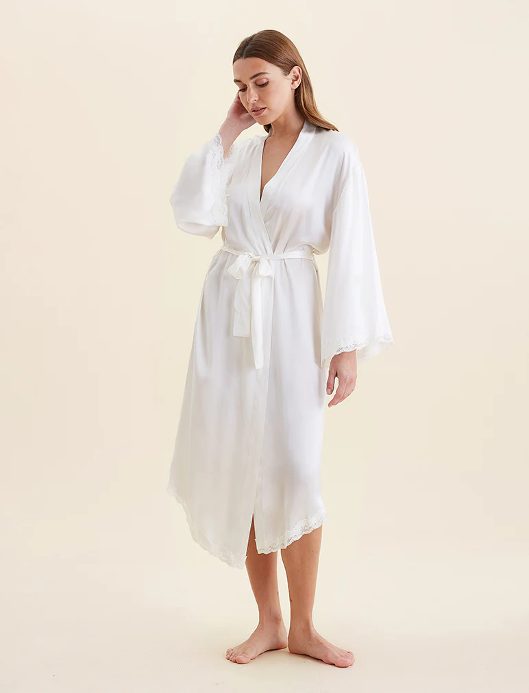 Camille Silk Lace Maxi Robe - Image 4