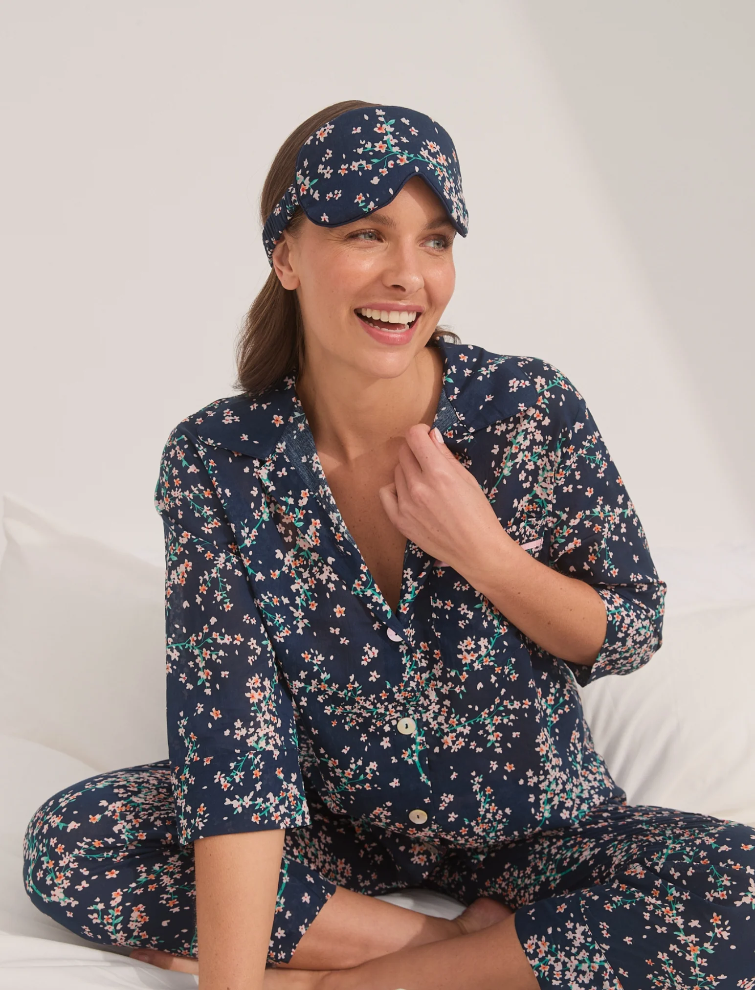 Cheri Blossom Crop PJ Set with Eye Mask - Image 6