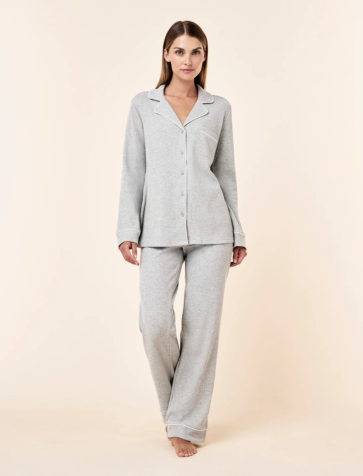 Claire Cotton Waffle Full Length PJ Set