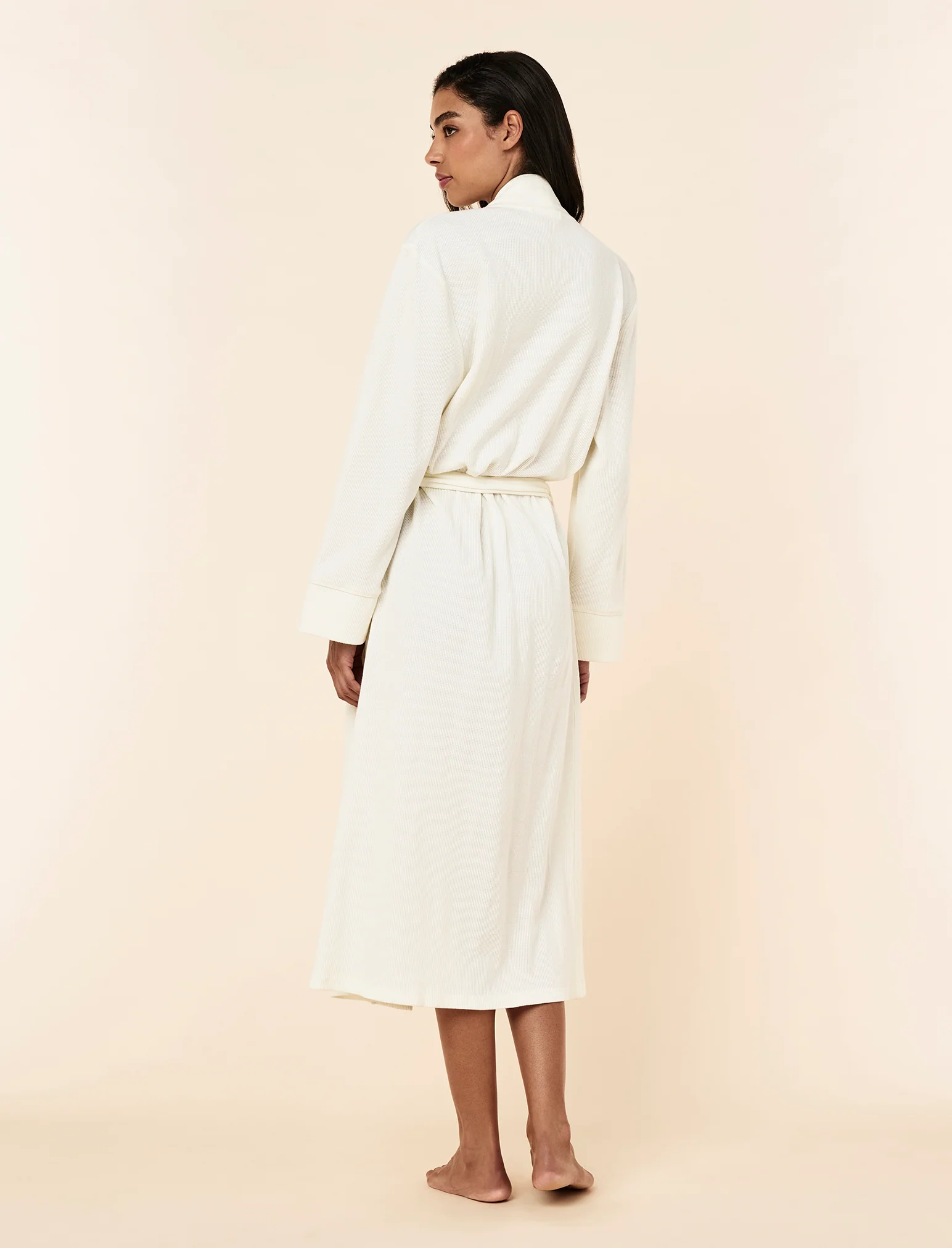 Claire Soft Cotton Waffle Maxi Robe - Image 4