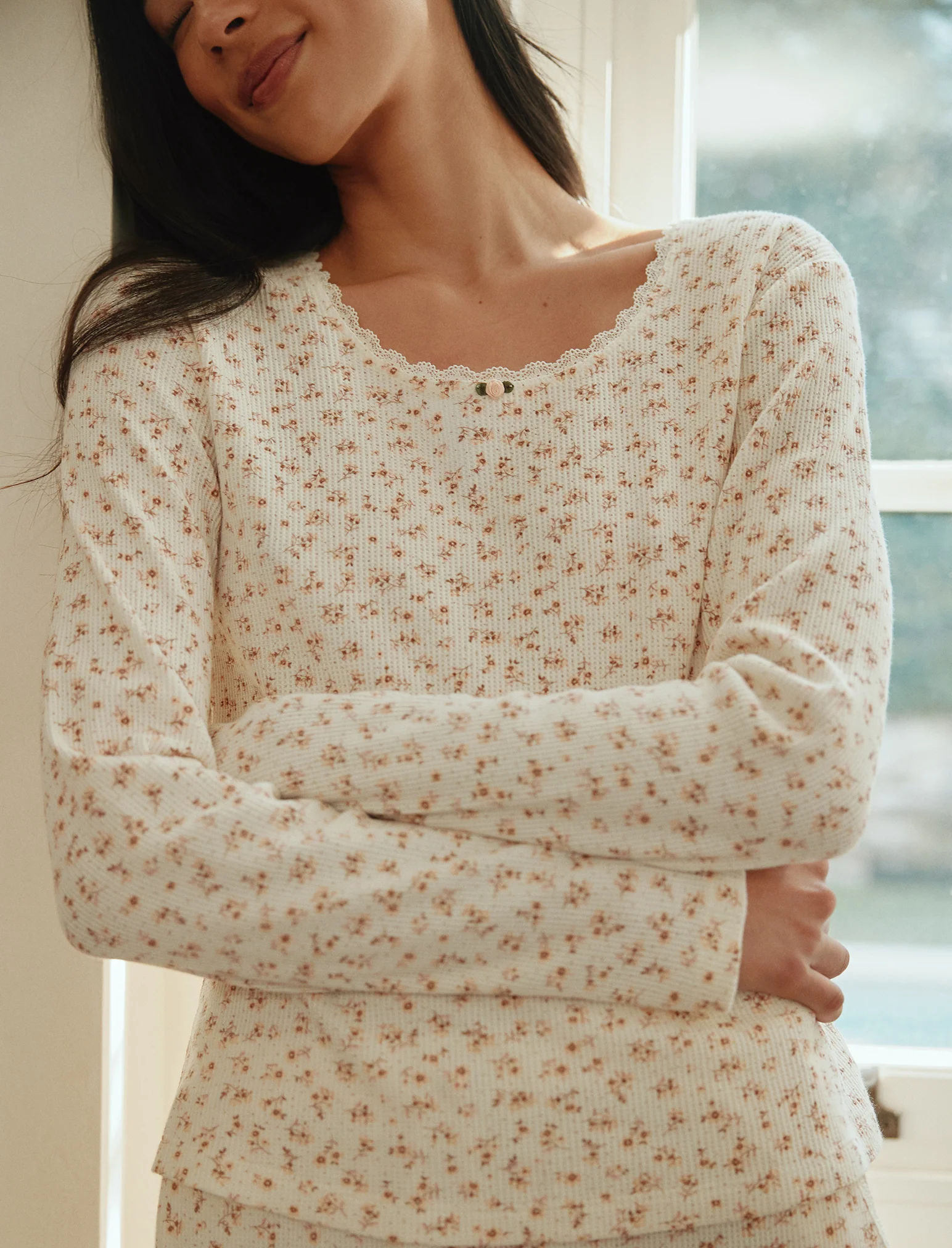 Claire Soft Cotton Waffle PJ Set - Image 6