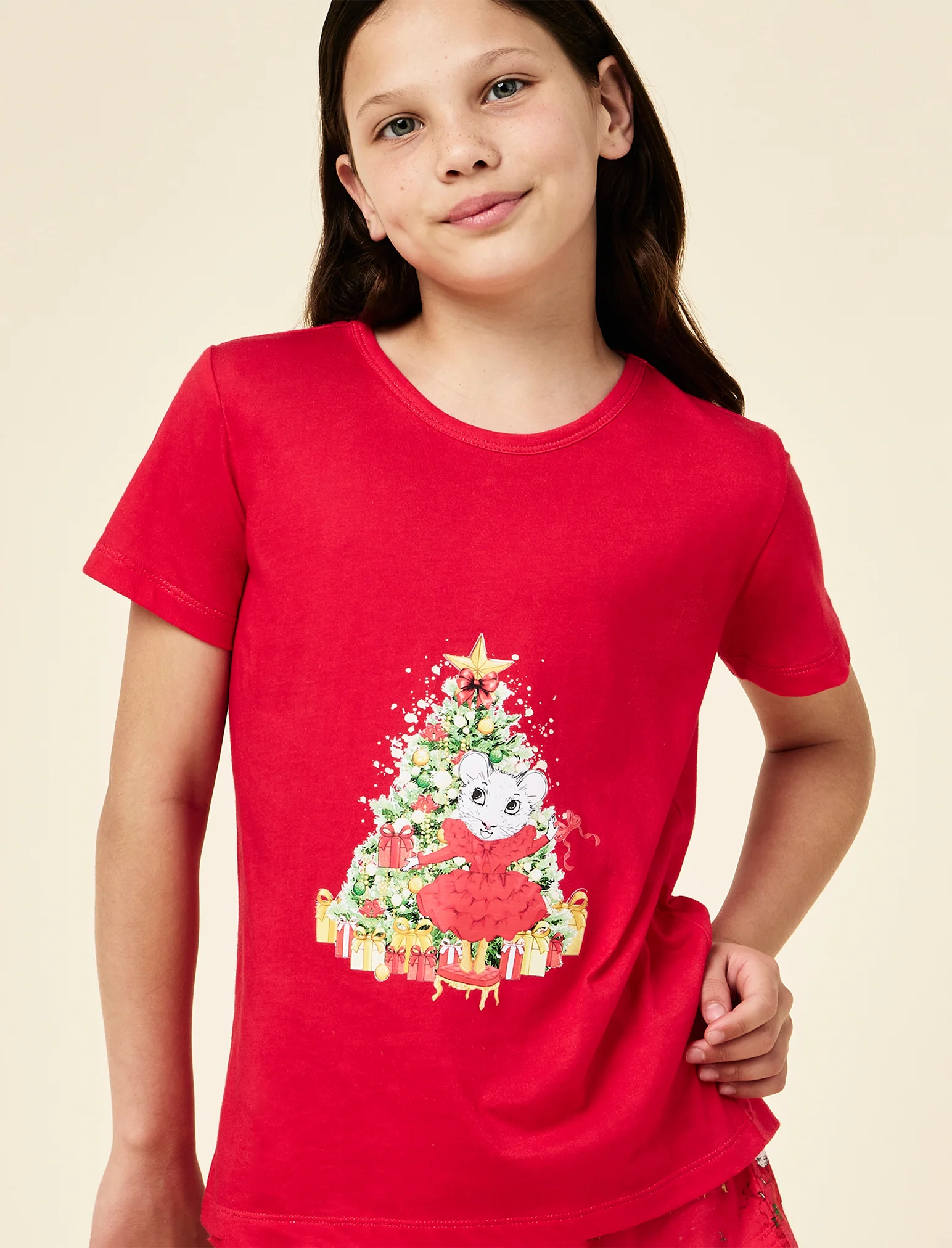 Claris The Mouse Kids Knit Placement PJ Set - Image 2