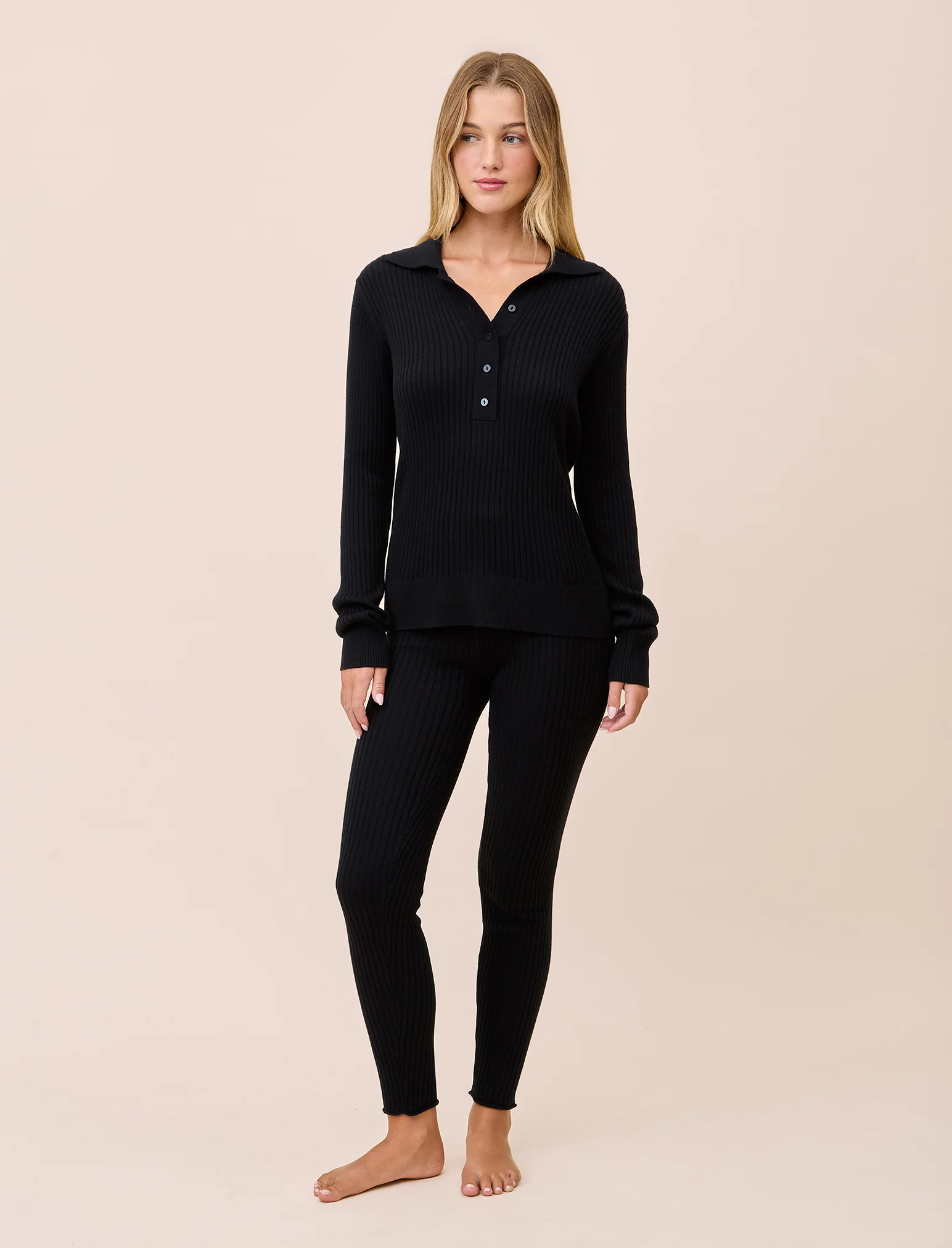 Colette Cosy Cotton Silk Rib LS Top - Image 3