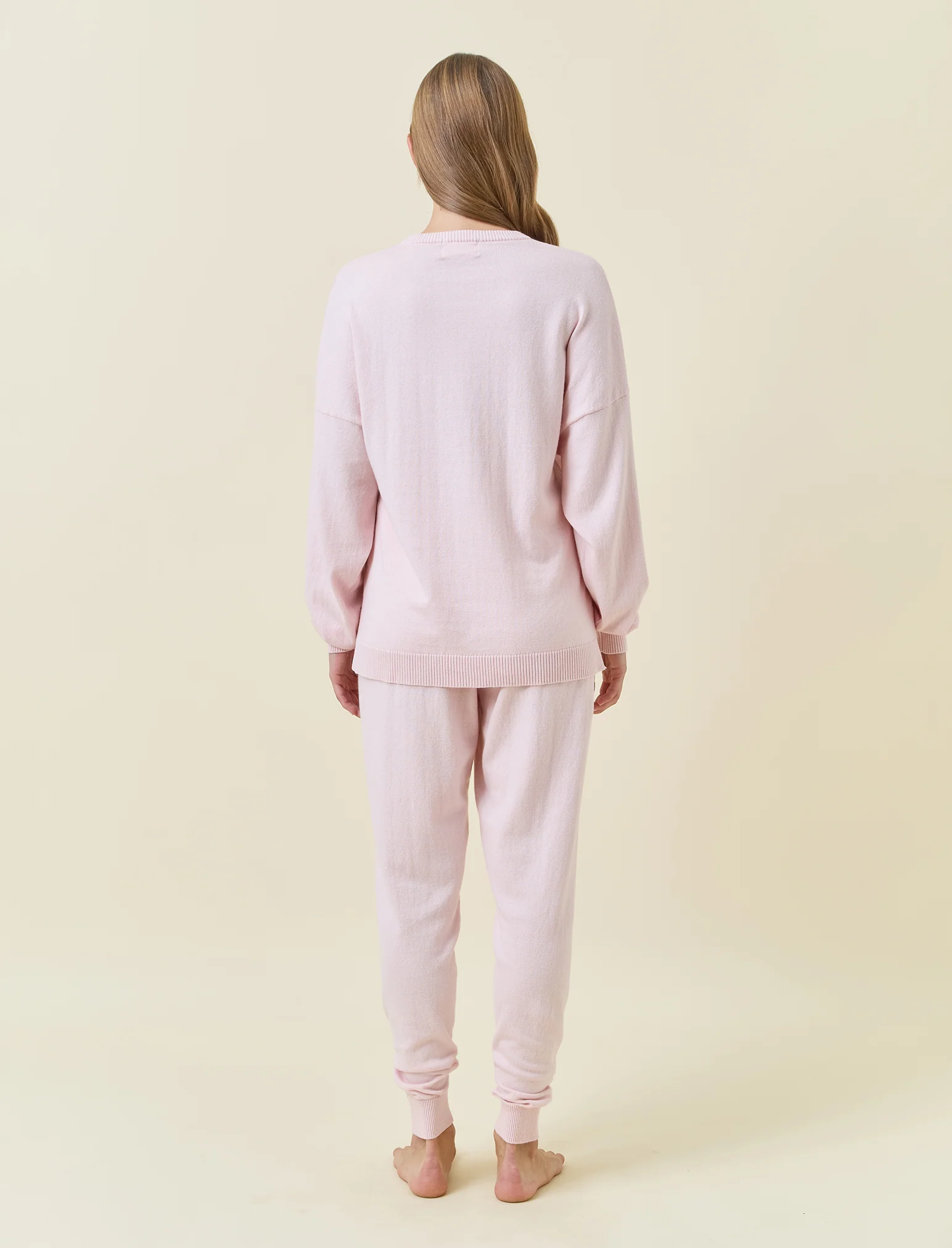 Cotton Cashmere Crew Neck Long Sleeve Top - Image 5