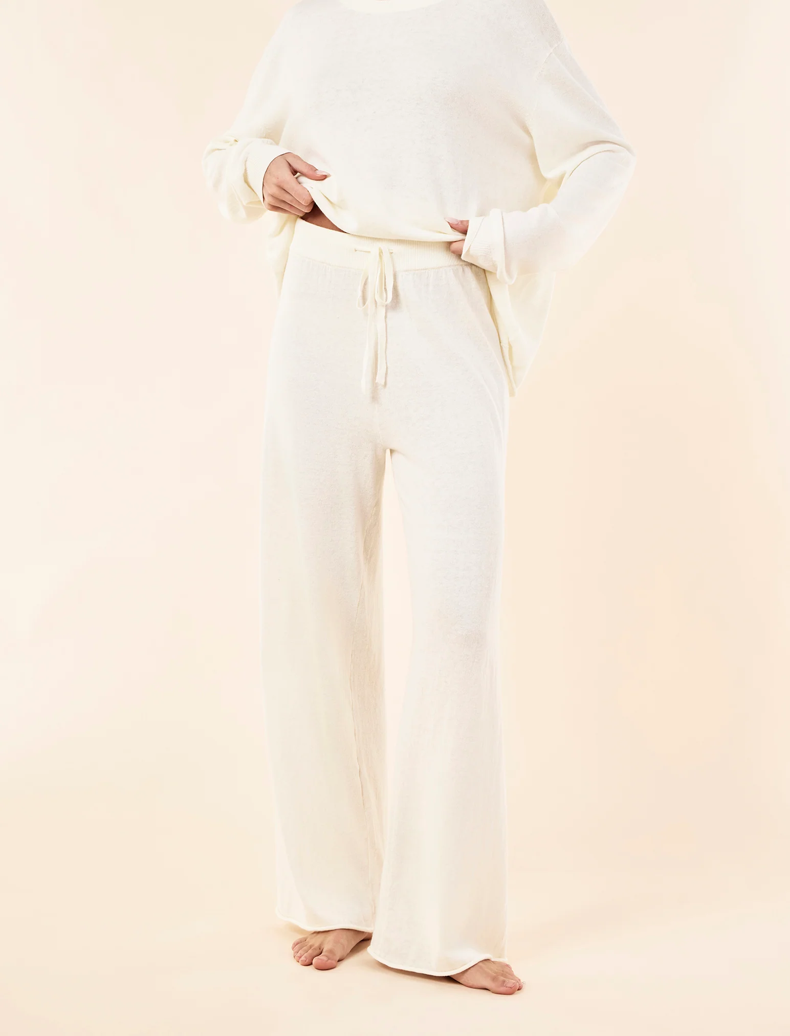 Cotton Cashmere Fine Knit Full Length Pant - Image 2