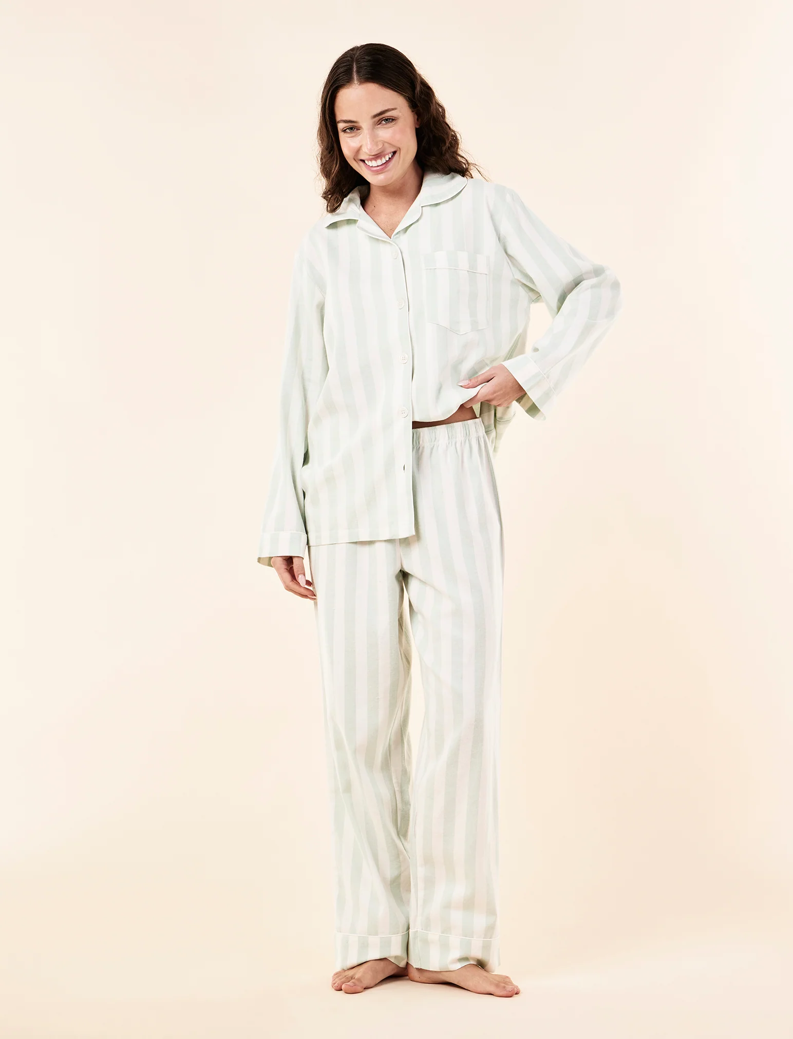 Cotton Stripe Full Length PJ Set - Image 2