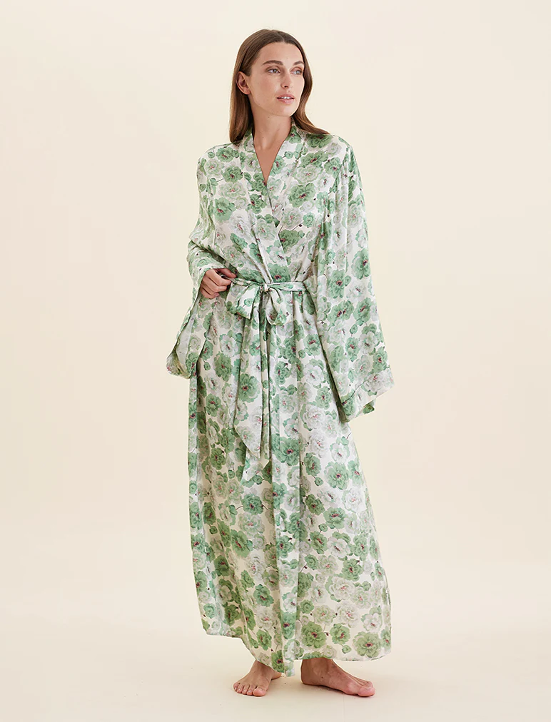 Florence Silk Kimono Maxi Robe