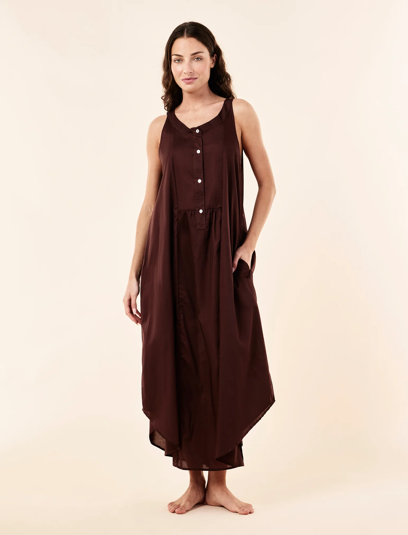Gemma Madison Panel Front Maxi Nightie