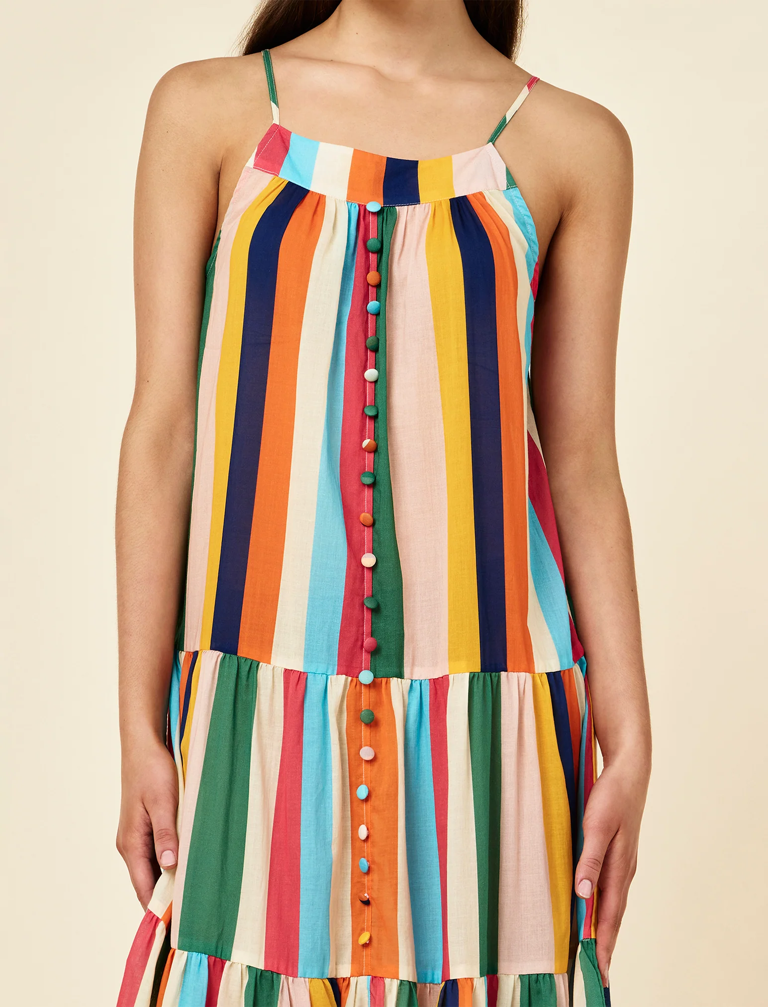 Holiday Stripe Tiered Maxi Nightie - Image 2