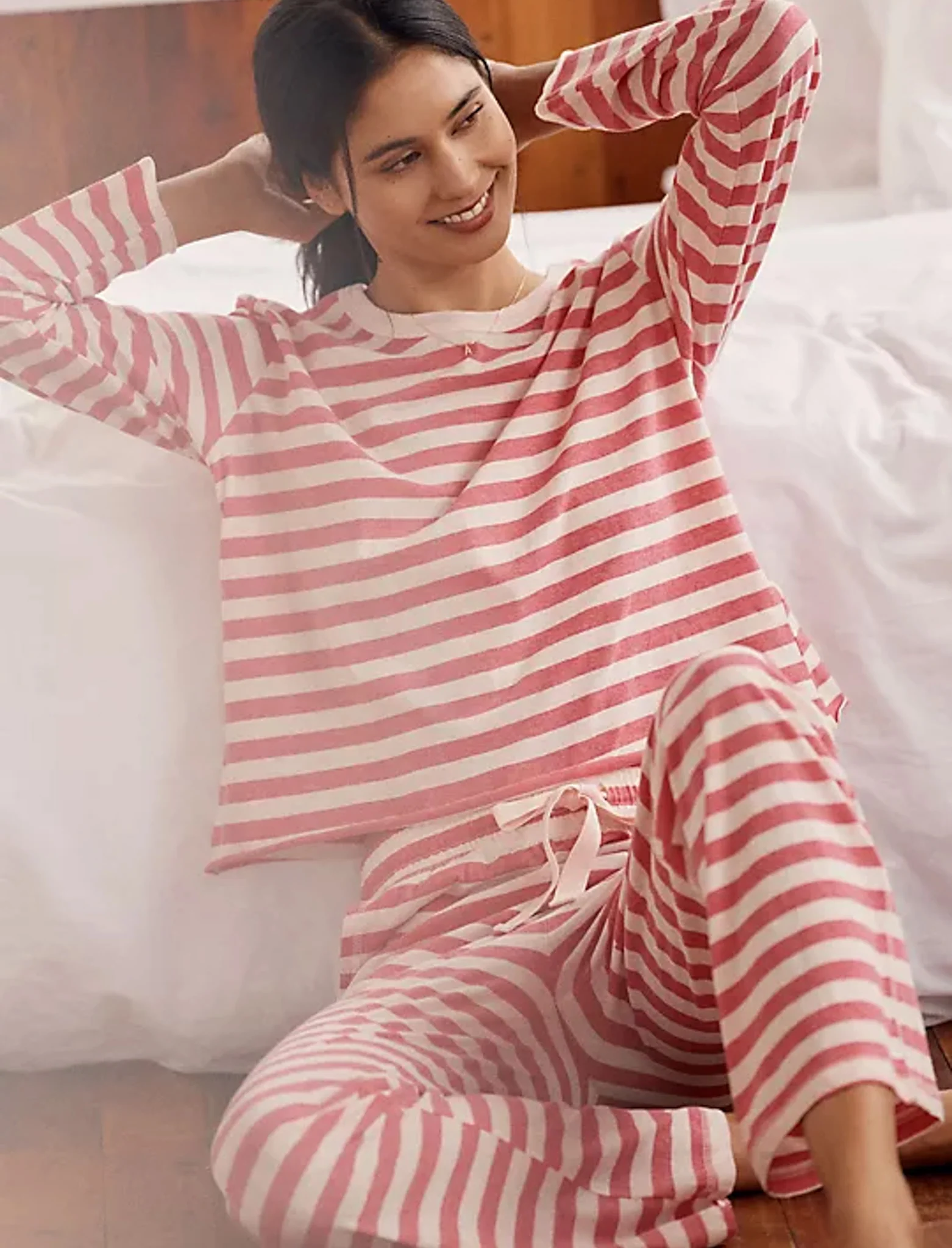 Jada Organic Cotton Knit Long Sleeve Boxy Tee & Straight Leg Pant