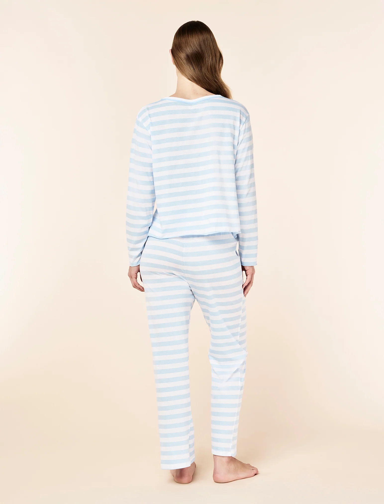 Jada Organic Cotton Knit Stripe Full Length PJ Set - Image 5