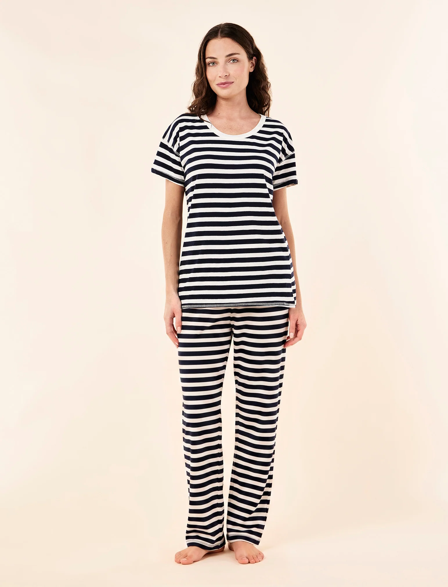 Jada Organic Cotton Knit Tee & Straight Leg Pant