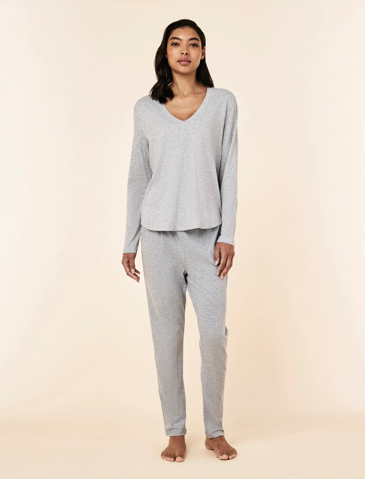 Jada Organic Cotton V-Neck Long Sleeve Tee - Image 3