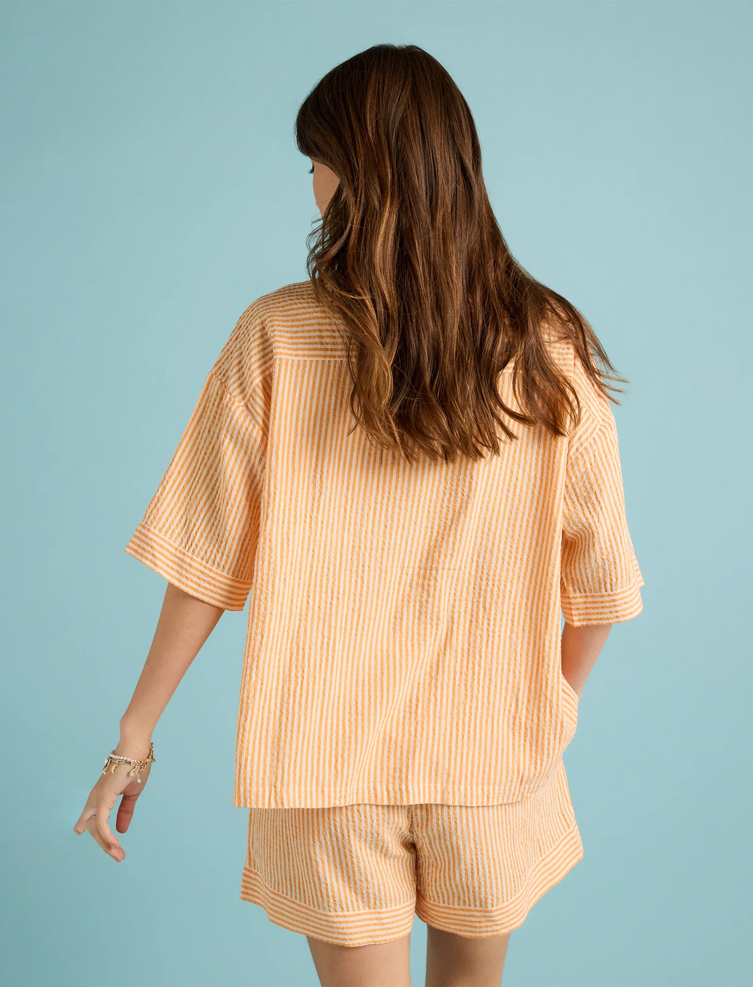 Karen Walker Seersucker Stripe Boxer PJ Set - Image 2