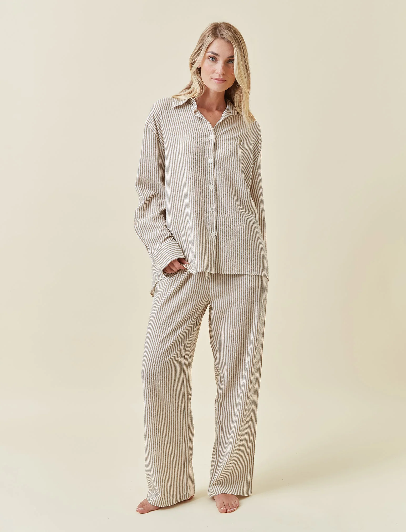 Karen Walker Seersucker Stripe PJ Set - Image 2