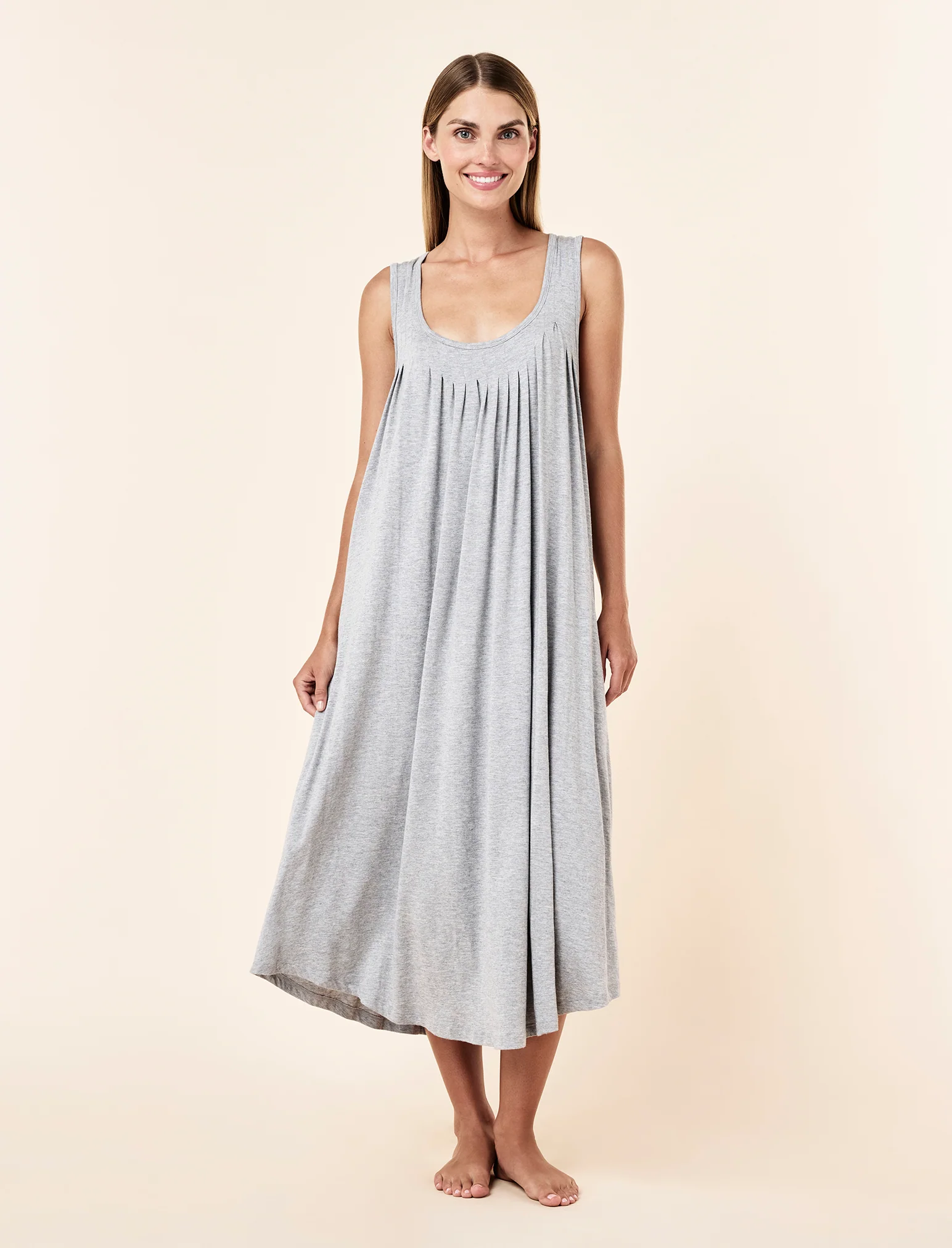 Kate Modal Soft Pleat Front Maxi Nightie