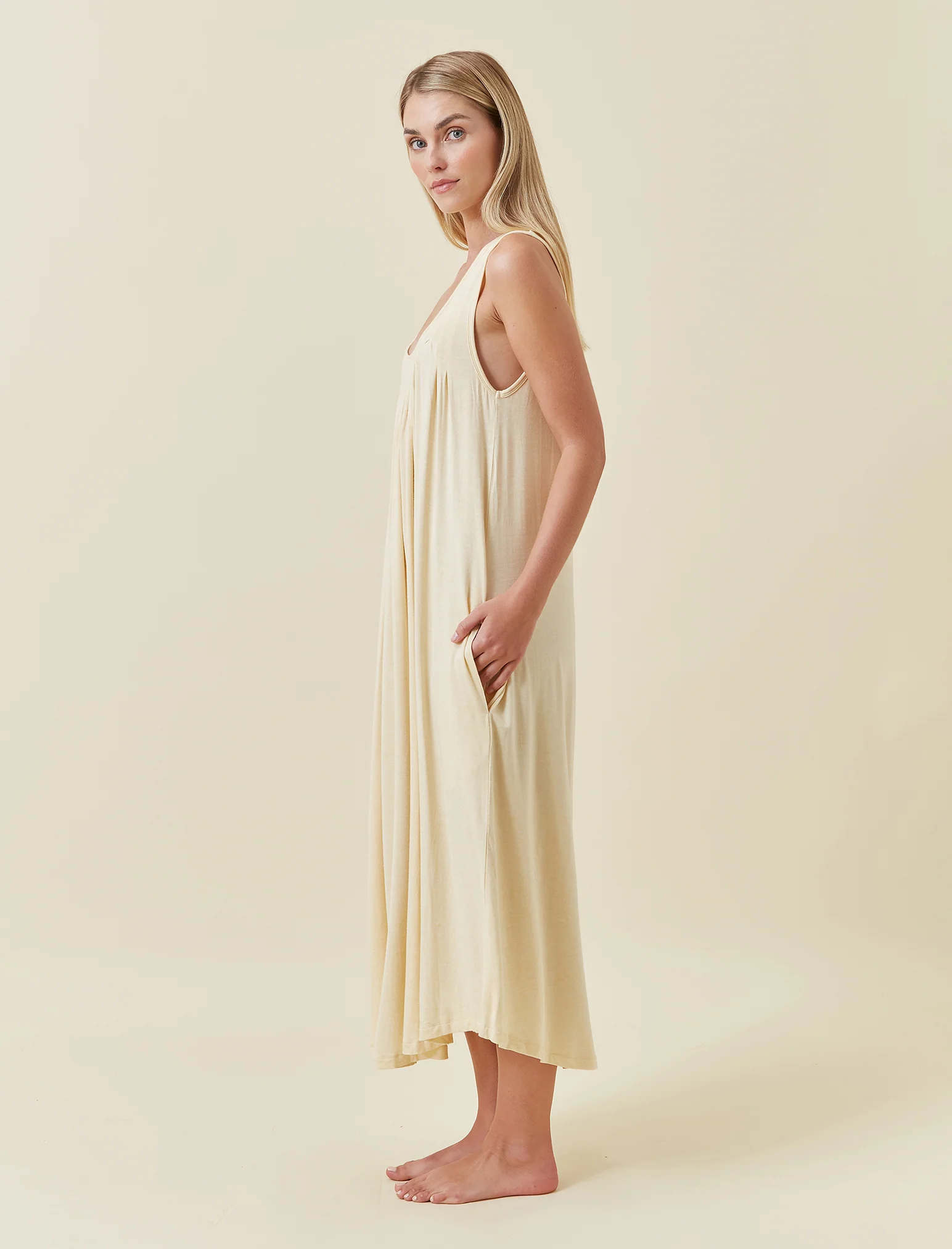 Kate Modal Soft Pleat Front Maxi Nightie - Image 4