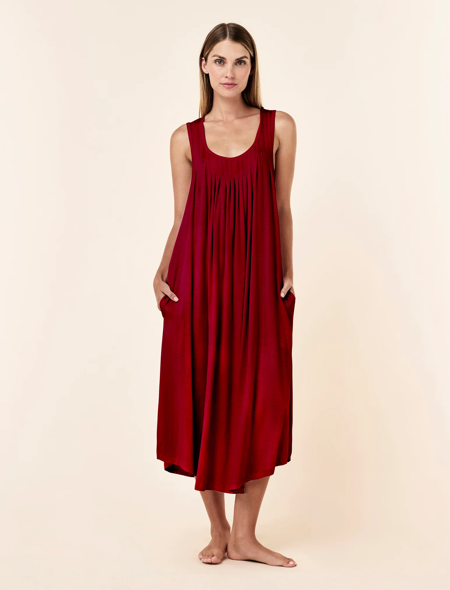 Kate Modal Soft Pleat Front Maxi Nightie - Image 4