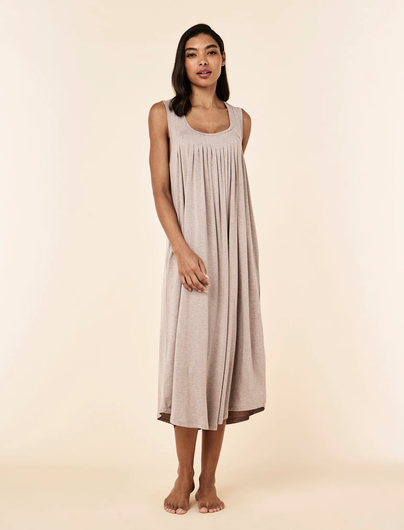 Kate Modal Soft Pleat Front Maxi Nightie - Image 5