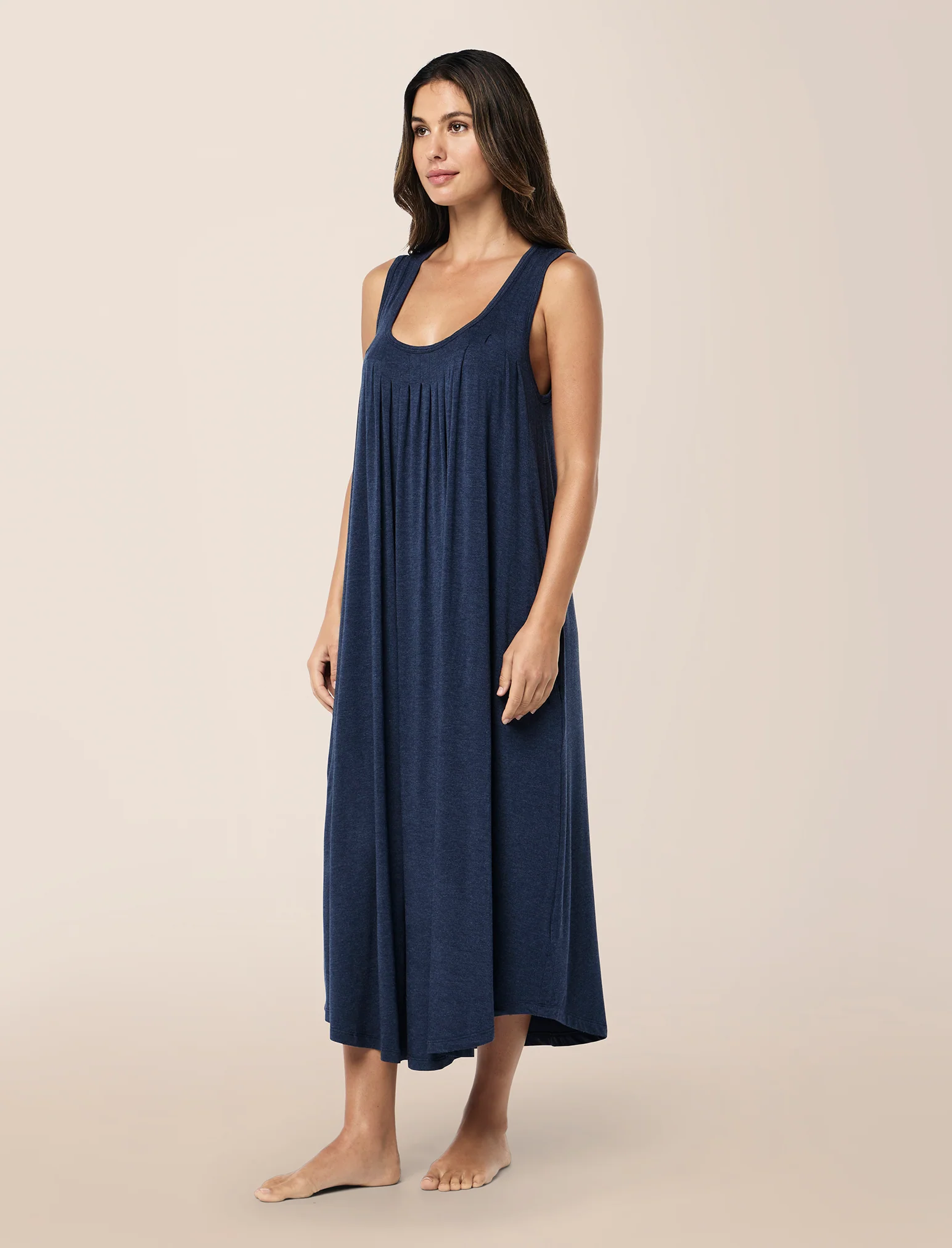 Kate Modal Soft Pleat Front Maxi Nightie - Image 4