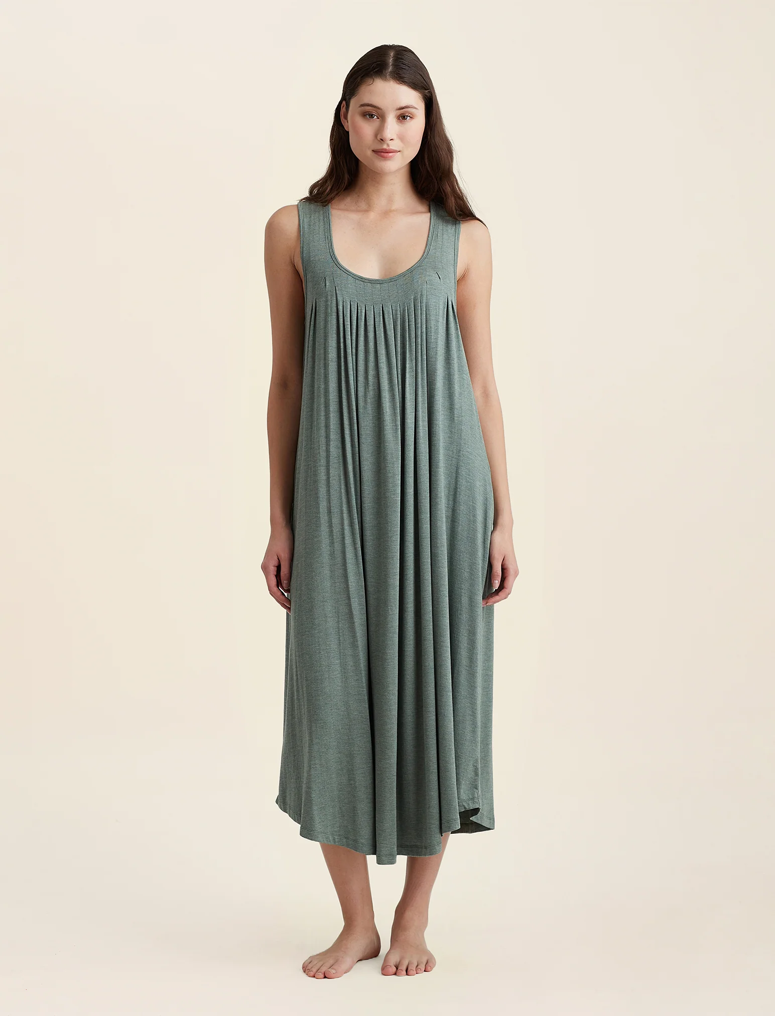 Kate Modal Soft Pleat Front Maxi Nightie - Image 12