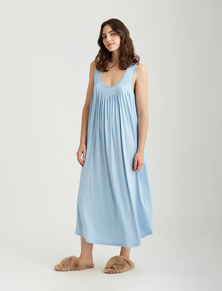 Kate Modal Soft Pleat Front Maxi Nightie - Image 13