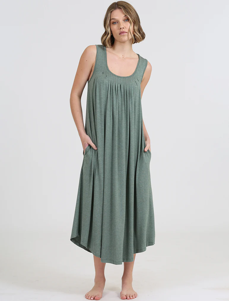 Kate Modal Soft Pleat Front Maxi Nightie - Image 9