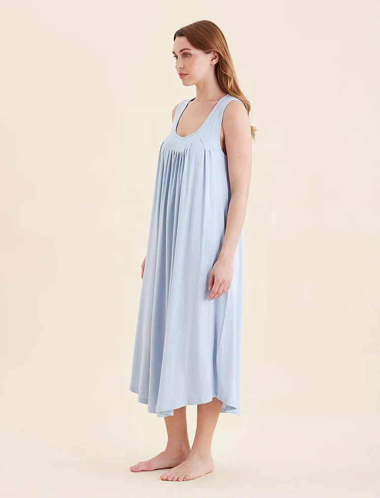 Kate Modal Soft Pleat Front Maxi Nightie - Image 3