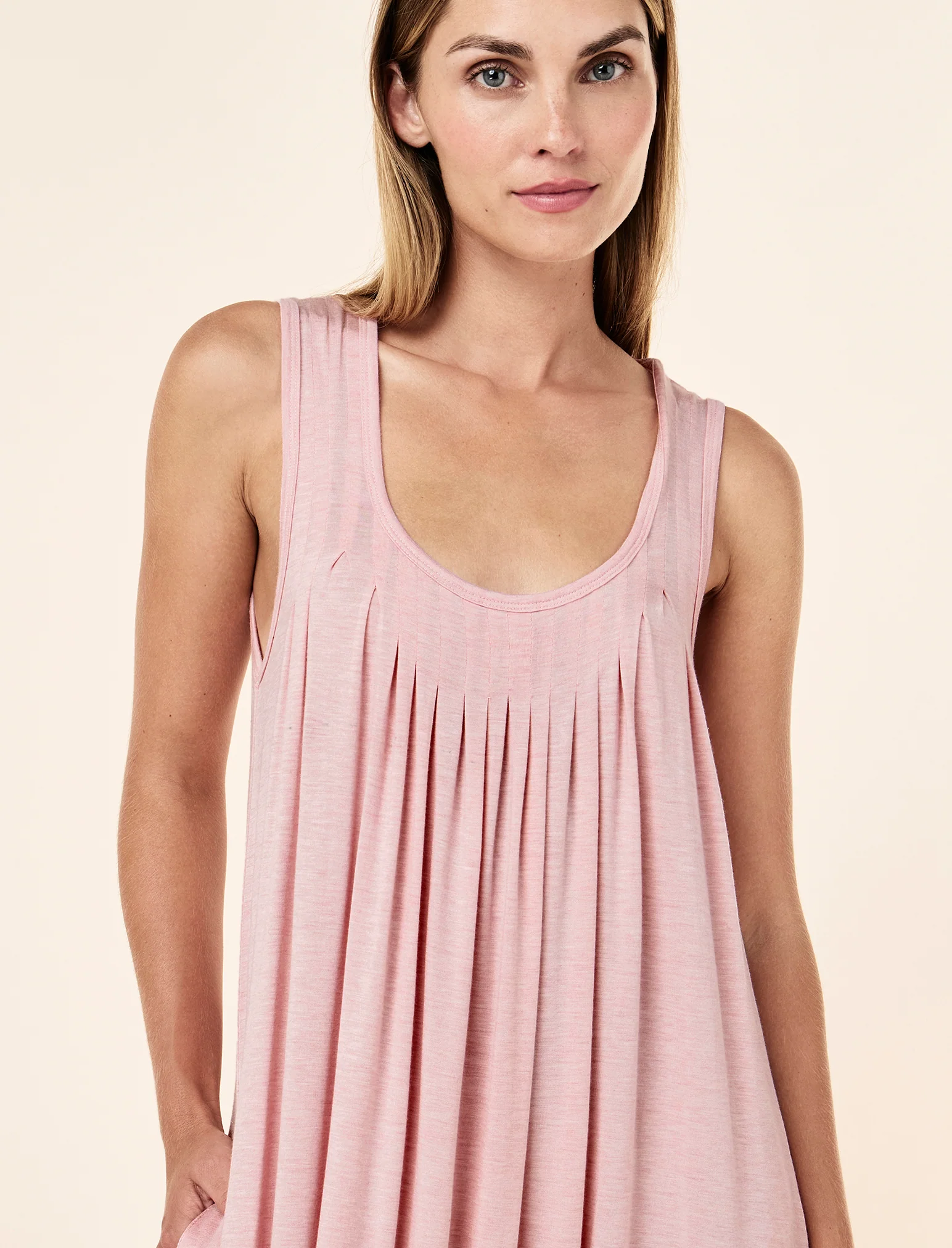 Kate Modal Soft Pleat Front Maxi Nightie - Image 3