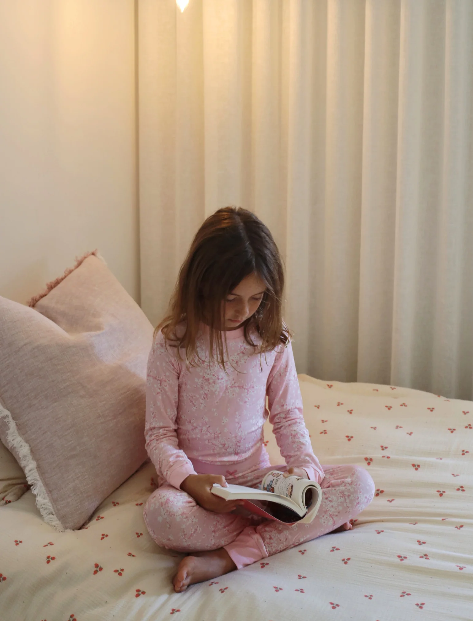 Kids Cheri Blossom Pink Full Length PJ Set - Image 6