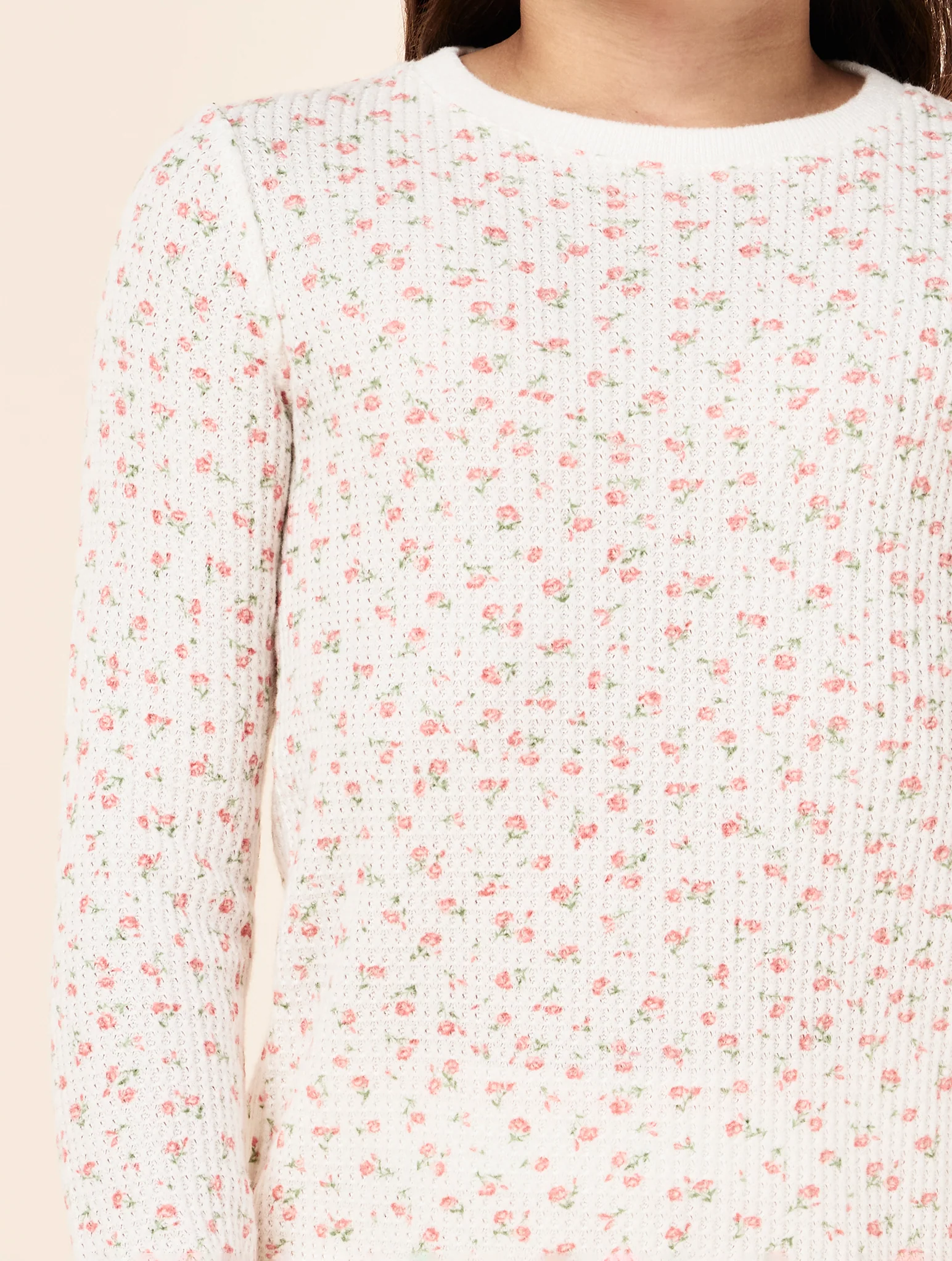 Kids Rosette Waffle Full Length PJ Set - Image 3