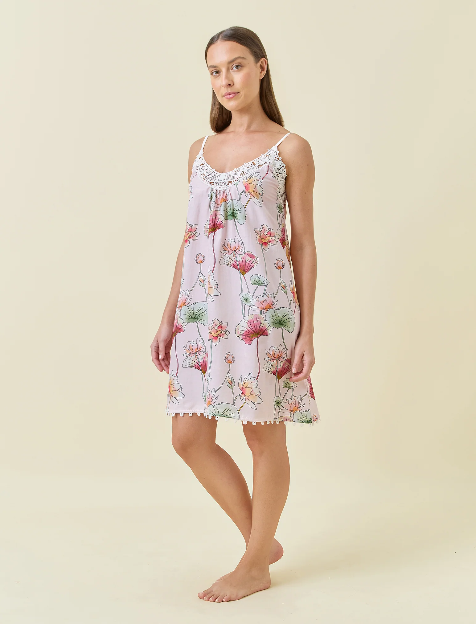 Lotus Lace Front Midi Nightie - Image 2