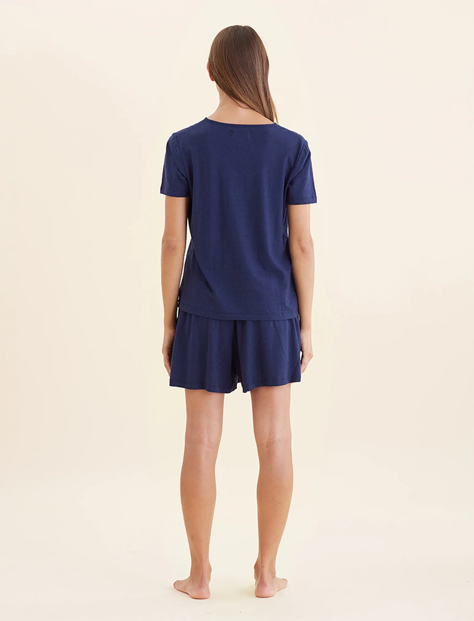 Maya Linen Cotton V-Neck Tee - Image 6