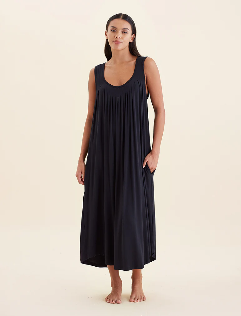 Kate Modal Soft Pleat Front Maxi Nightie - Image 3