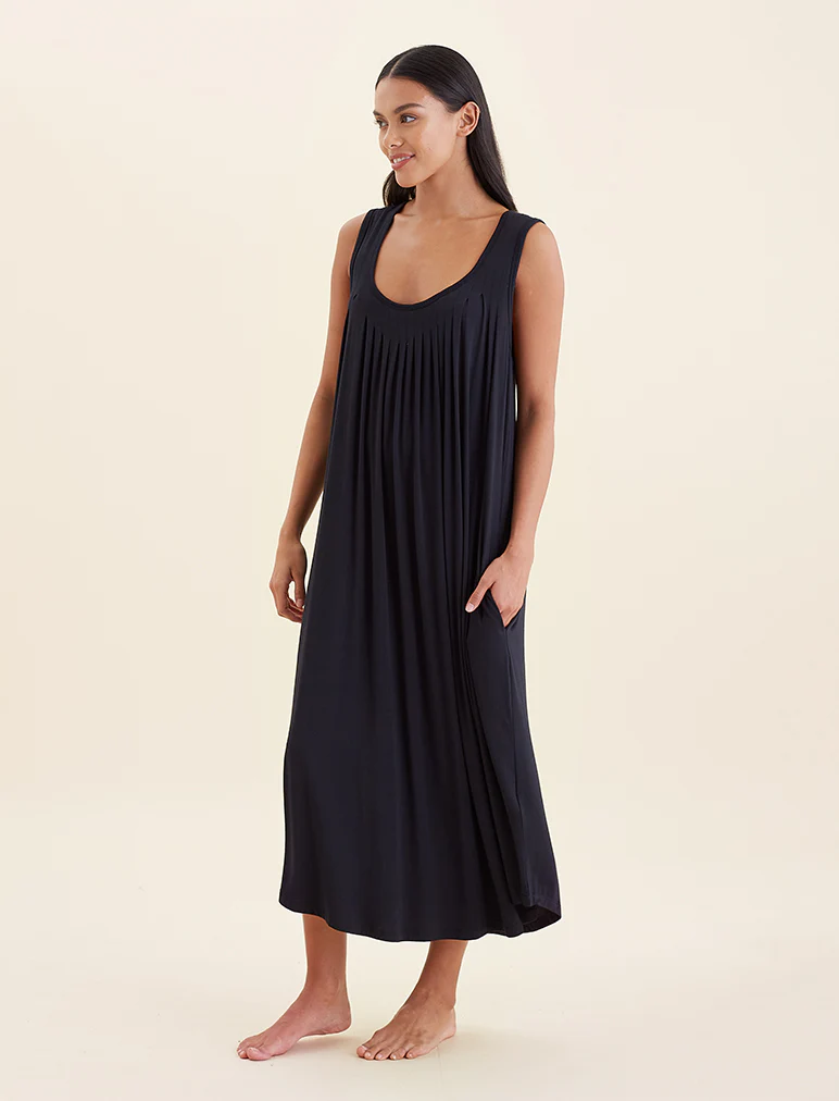 Kate Modal Soft Pleat Front Maxi Nightie - Image 5