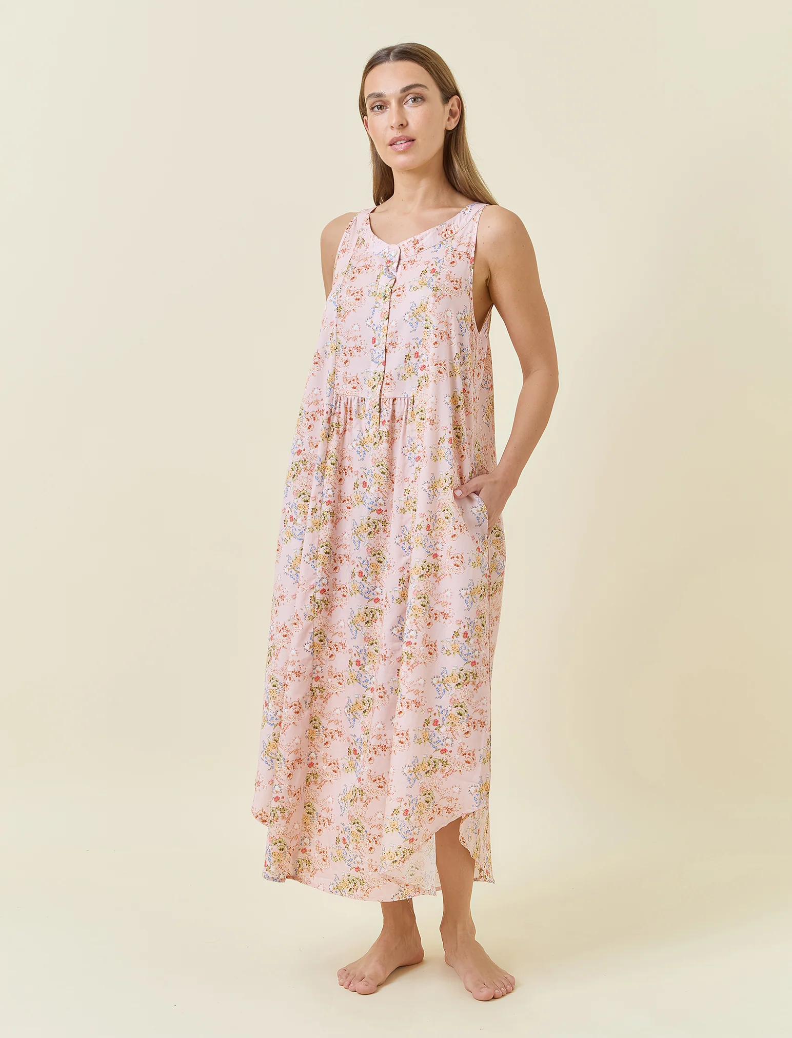 Molly Panel Front Maxi Nightie - Image 3