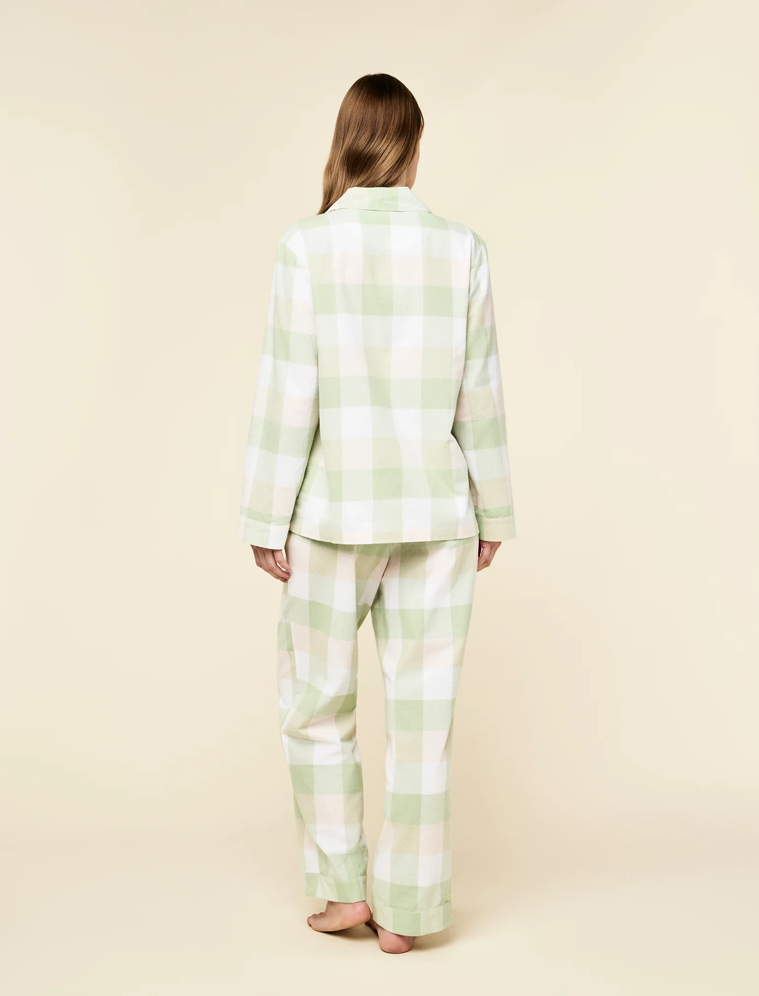 Organic Cotton Plaid Full Length PJ Set - Image 5