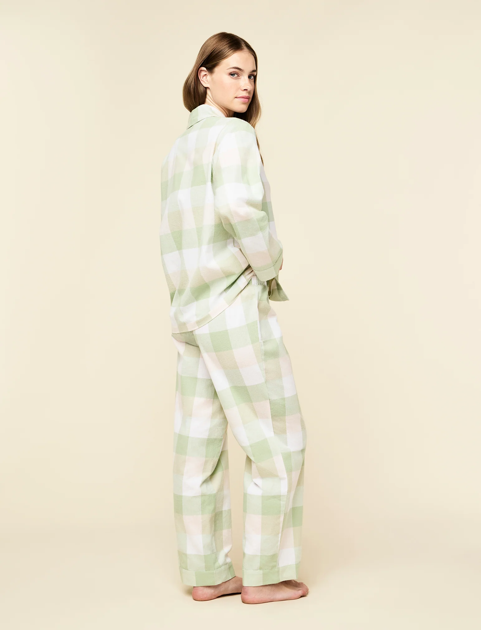 Organic Cotton Plaid Full Length PJ Set - Image 6