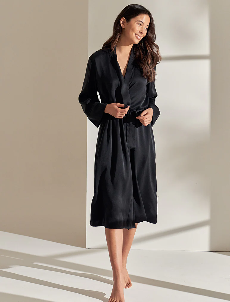 Audrey Washable Silk Long Robe - Image 3