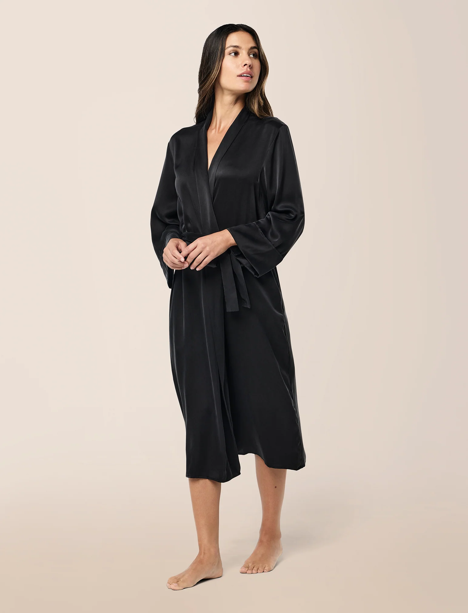 Audrey Washable Silk Long Robe - Image 5